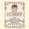 Mom’s Heart Is Home - Family Personalized Custom Blanket - Gift For Mom, Grandma