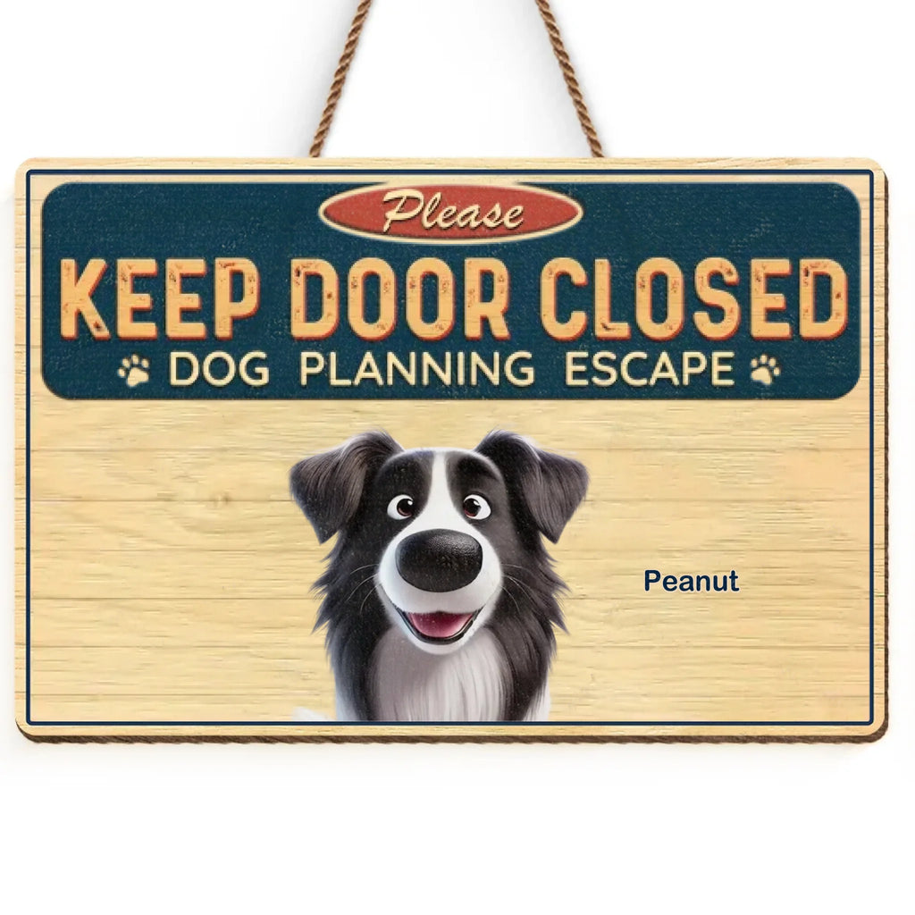Never Underestimate A Determined Pet - Dog & Cat Personalized Custom Home Decor Wood Sign - House Warming Gift For Pet Owners, Pet Lovers