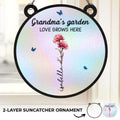 Seeds Of Love, Roots Of Joy - Family Personalized Window Hanging Suncatcher - Gift For Mom, Grandma