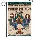 Happiness Is Camping With You - Couple Personalized Custom Flag - Gift For Husband Wife, Camping Lovers