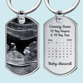 Custom Photo Waiting For The Sweetest Hello - Family Personalized Custom Keychain - Mother's Day, Baby Shower Gift, Gift For First Mom