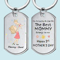 Lucky Me, The Best Mom Belongs To Me - Family Personalized Custom Keychain - Mother's Day, Baby Shower Gift, Gift For First Mom