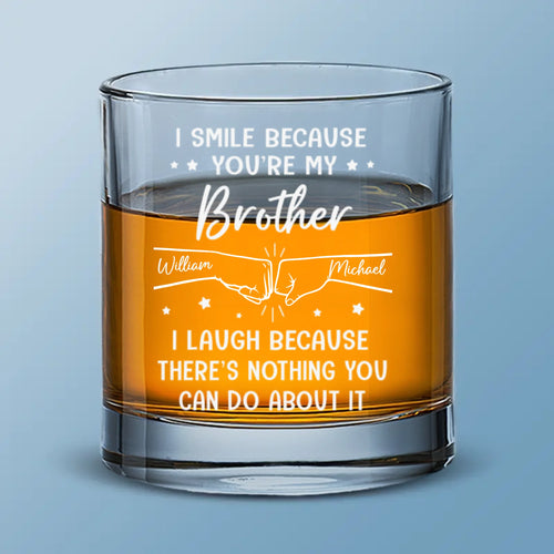 A Brother Is A Lifetime Bond - Family Personalized Custom Whiskey Glass - Gift For Family Members