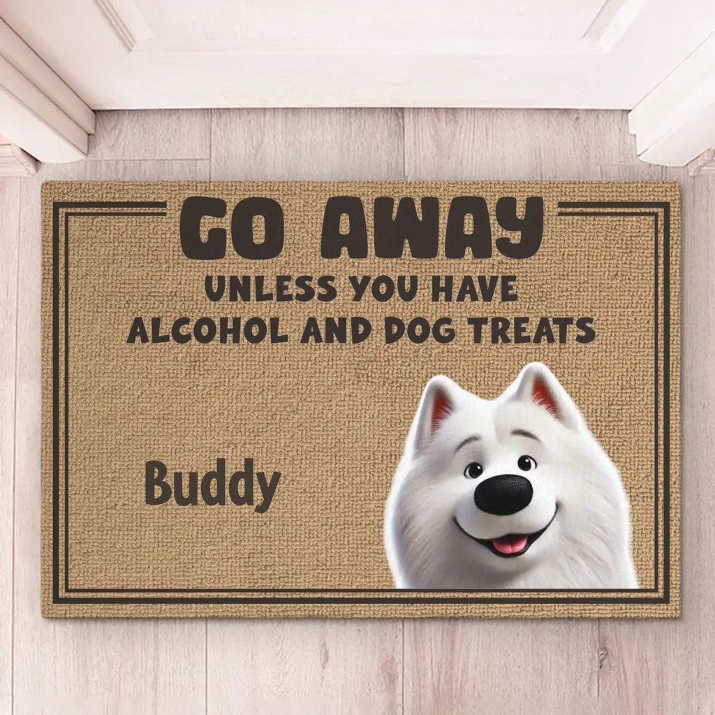 No Drinks, No Cat Treats, No Entry - Dog & Cat Personalized Custom Home Decor Decorative Mat - House Warming Gift For Pet Owners, Pet Lovers