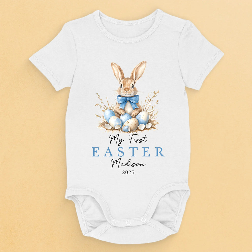Bunny Bowties & Easter Vibes - Family Personalized Custom Baby Onesie - Easter Gift For Baby Kids, Newborn Baby