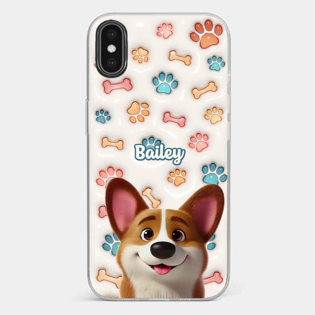 Barking With Joy - Dog Personalized Custom 3D Inflated Effect Printed Clear Phone Case - Gift For Pet Owners, Pet Lovers