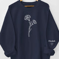Blooming Bonds - Family Personalized Custom Unisex Sweatshirt, Hoodie With Design On Sleeve - Mother's Day, Gift For Mom, Grandma