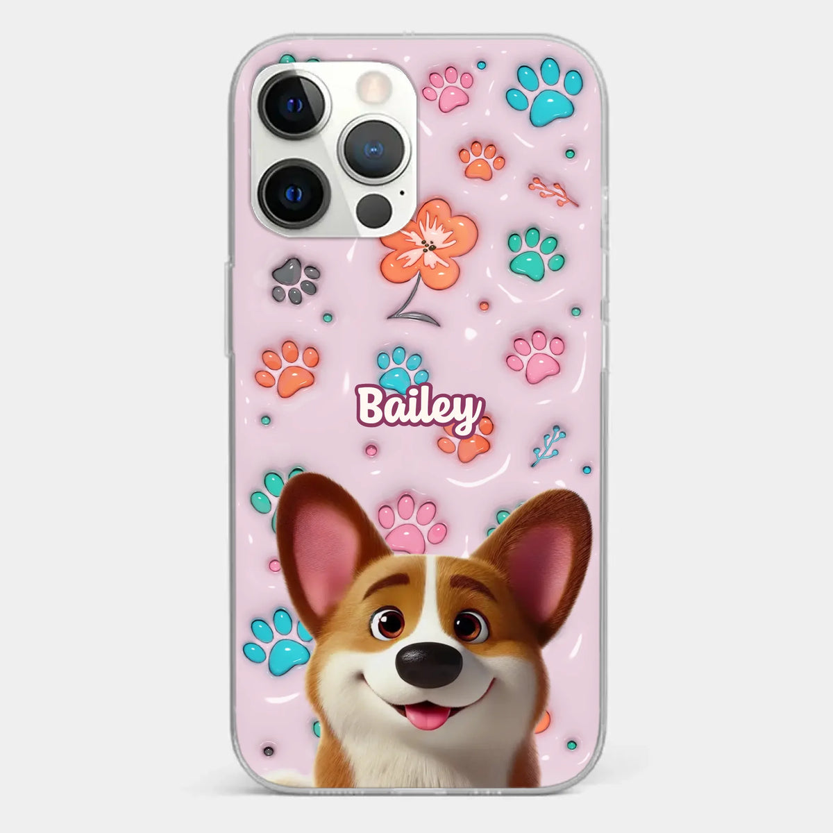 Loyal Hearts Have Four Paws- Dog Personalized Custom 3D Inflated Effect Printed Clear Phone Case - Gift For Pet Owners, Pet Lover