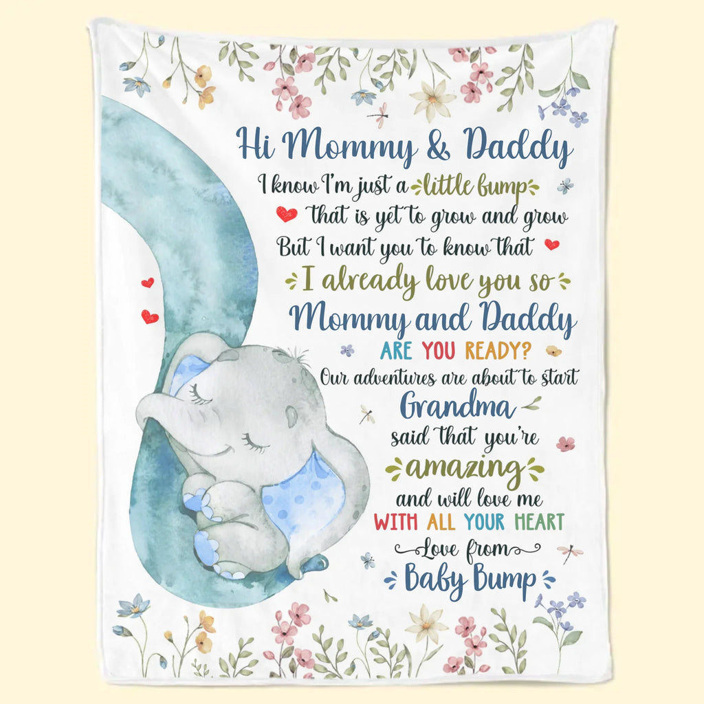 Love From Your Baby Bump - Family Personalized Custom Blanket - Mother's Day, Baby Shower Gift, Gift For First Mom