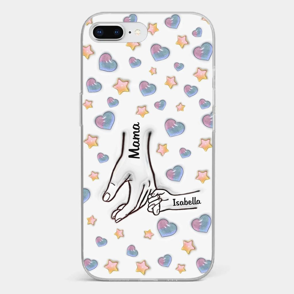 A Bond That Warms The Heart - Family Personalized Custom 3D Inflated Effect Printed Clear Phone Case - Mother's Day, Gift For Mom, Grandma