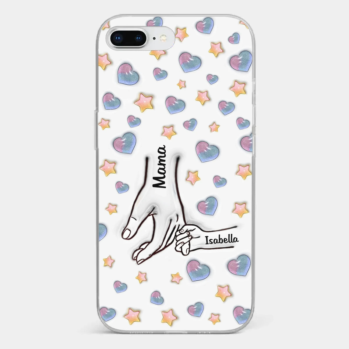 A Bond That Warms The Heart - Family Personalized Custom 3D Inflated Effect Printed Clear Phone Case - Mother's Day, Gift For Mom, Grandma
