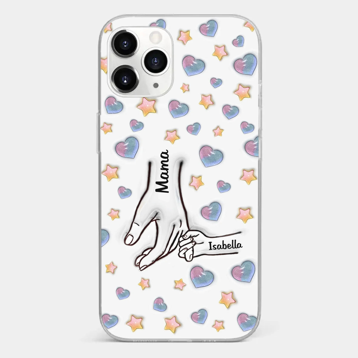 A Bond That Warms The Heart - Family Personalized Custom 3D Inflated Effect Printed Clear Phone Case - Mother's Day, Gift For Mom, Grandma