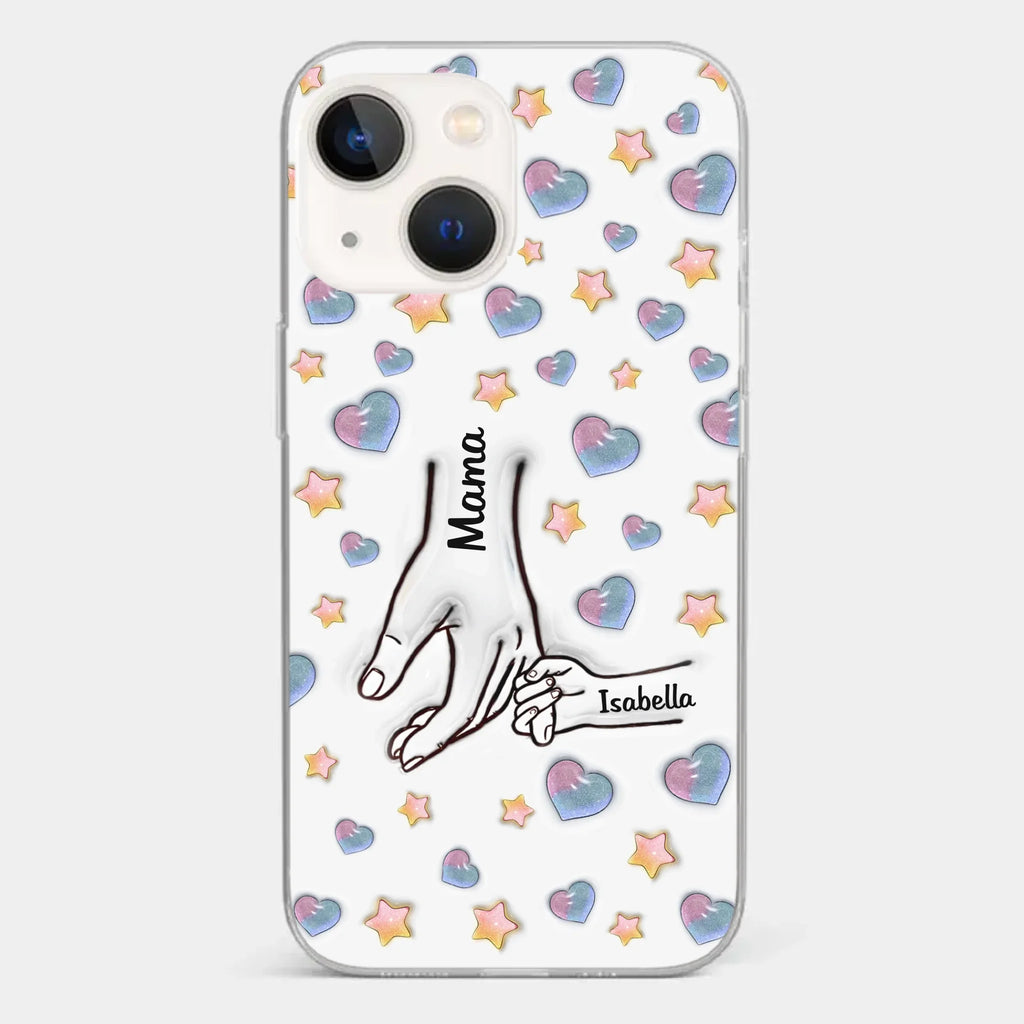 A Bond That Warms The Heart - Family Personalized Custom 3D Inflated Effect Printed Clear Phone Case - Mother's Day, Gift For Mom, Grandma