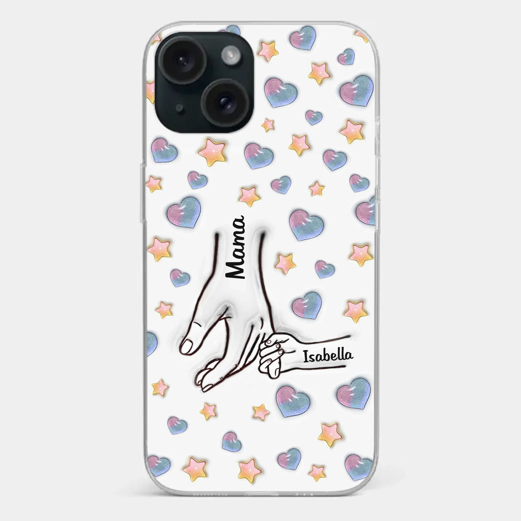 A Bond That Warms The Heart - Family Personalized Custom 3D Inflated Effect Printed Clear Phone Case - Mother's Day, Gift For Mom, Grandma
