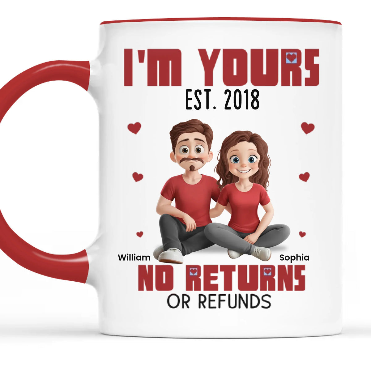 Love Locked, No Escape Route - Couple Personalized Custom Accent Mug - Gift For Husband Wife, Anniversary