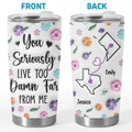 Hearts Connected Across The Miles - Family Personalized Custom 3D Inflated Effect Printed Tumbler - Gift For Best Friends, BFF, Sisters