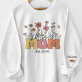 Mom, A Garden Of Love - Family Personalized Custom Unisex Sweatshirt, Hoodie With Design On Sleeve - Mother's Day, Gift For Mom, Grandma
