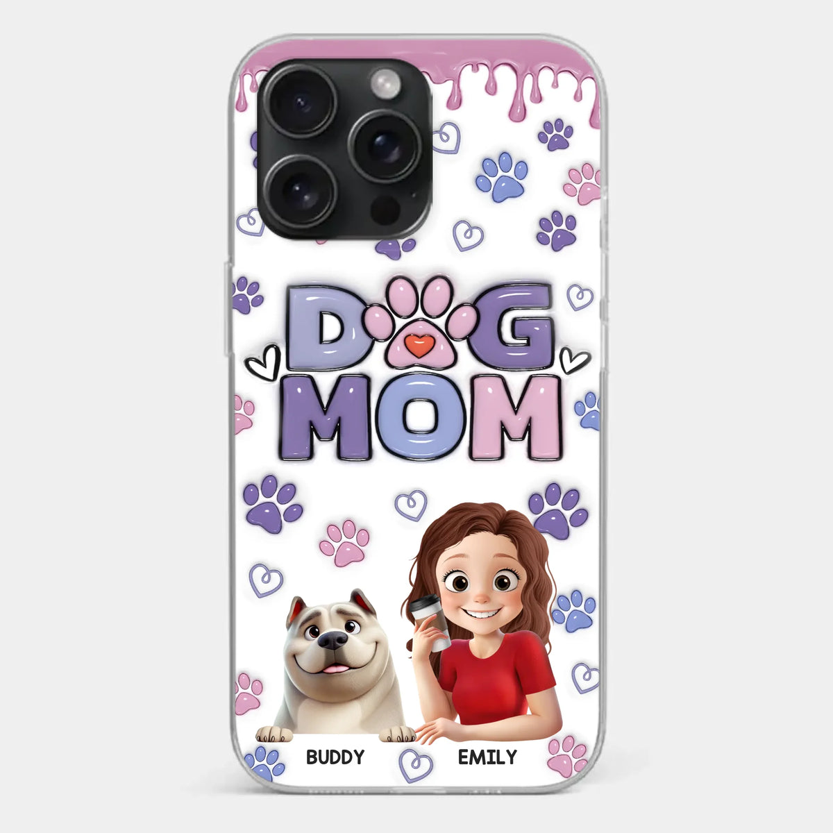A Dog Mom’s Heart Is Always Full - Dog Personalized Custom 3D Inflated Effect Printed Clear Phone Case - Gift For Pet Owners, Pet Lover