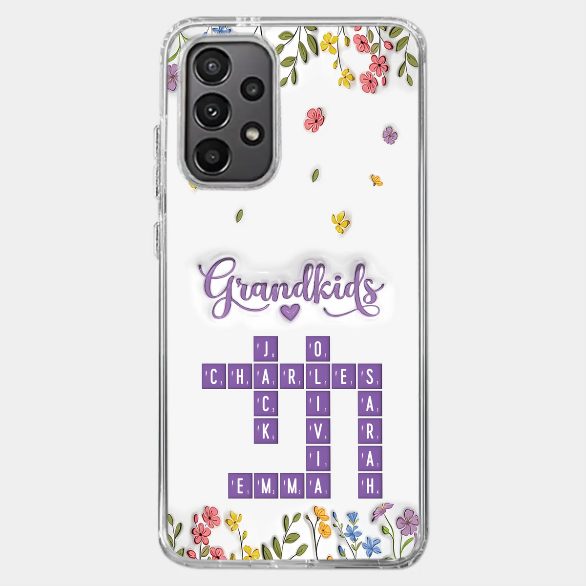 Tiny Names, Endless Love - Family Personalized Custom 3D Inflated Effect Printed Clear Phone Case - Mother's Day, Gift For Mom, Grandma