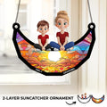 Grandma’s Heart Holds All The Love - Family Personalized Window Hanging Suncatcher Ornament - Mother's Day, Gift For Mom, Grandma