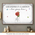 Watered By Hugs & Sunshine - Family Personalized Custom Horizontal Poster - Mother's Day, Gift For Mom, Grandma