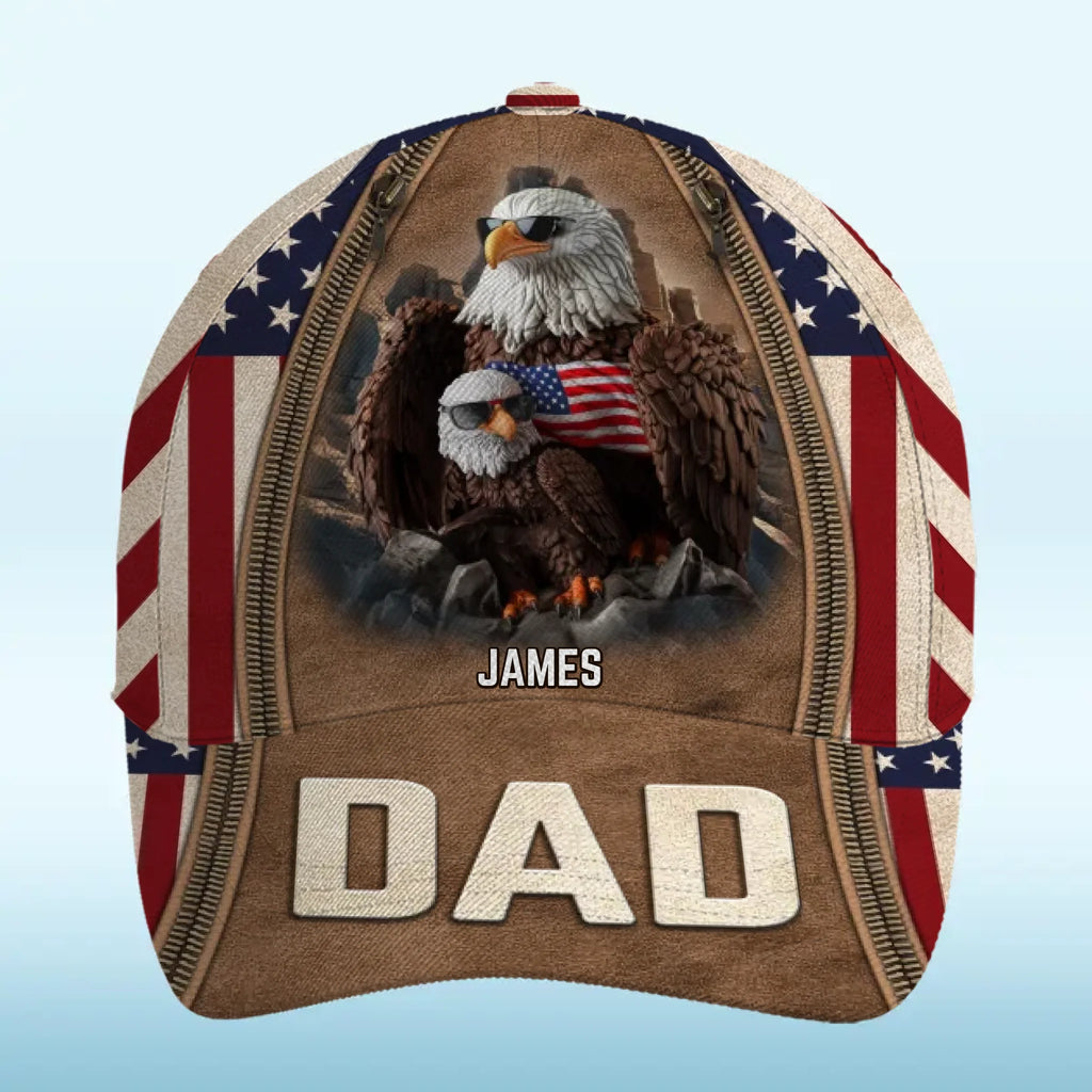 Papa’s Crew - Family Personalized Custom Hat, All Over Print Classic Cap - Father's Day, Gift For Dad, Grandpa