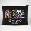 Healing Hands, Caring Hearts - Nurse Personalized Custom Cosmetic Bag - Appreciation, Thank You Gift, Nurse Life, Doctor Life