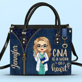 Nurses Are The Heartbeat Of Healthcare - Nurse Personalized Custom Leather Handbag - Appreciation, Thank You Gift, Nurse Life, Doctor Life