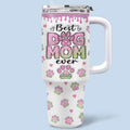 Heart Full Of Love, Hands Full Of Paws - Dog Personalized Custom 3D Inflated Effect Printed 40 Oz Stainless Steel Tumbler With Handle - Gift For Pet Owners, Pet Lovers