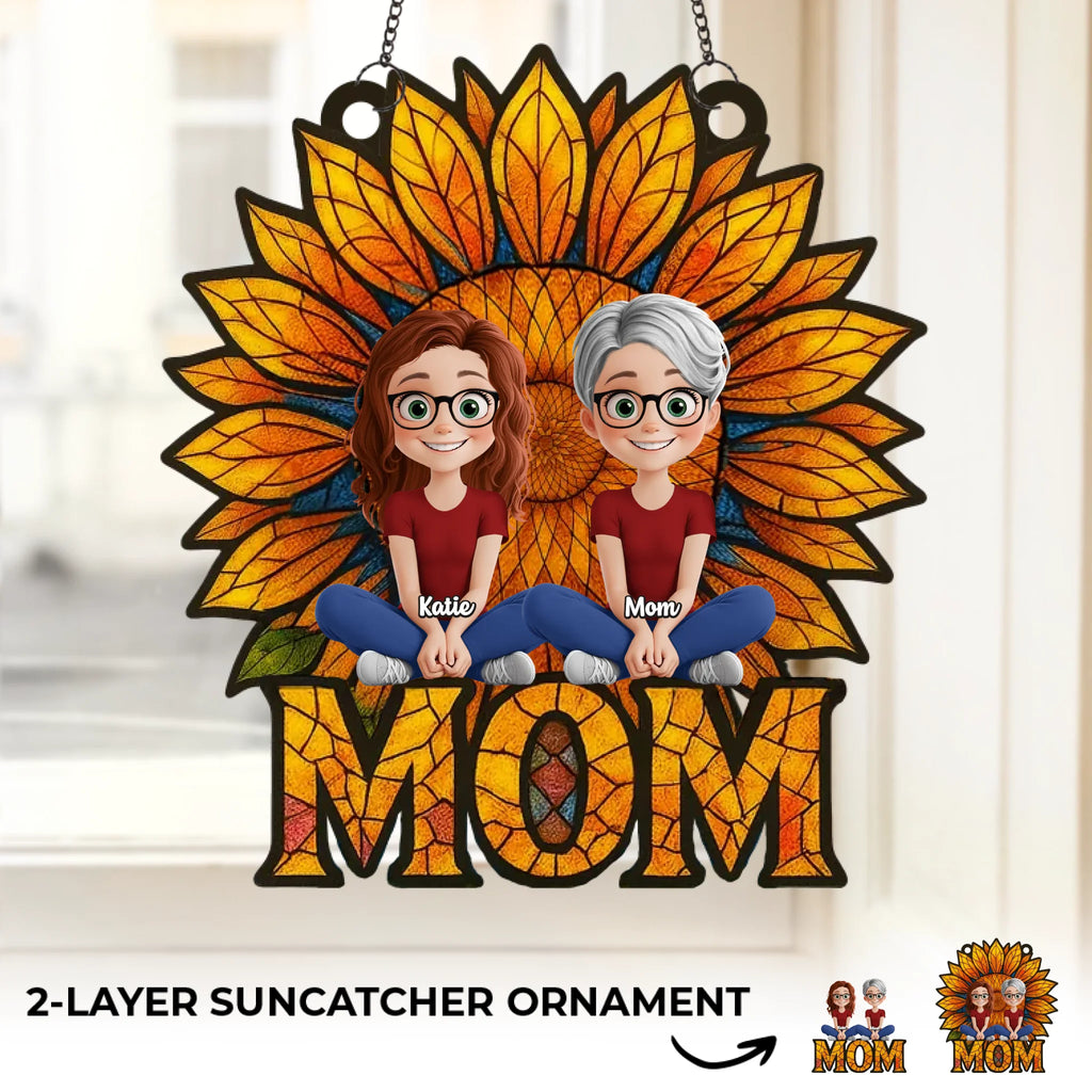 She’s The Sunshine That Holds Us Together - Family Personalized Window Hanging Suncatcher Ornament - Mother's Day, Gift For Mom, Grandma