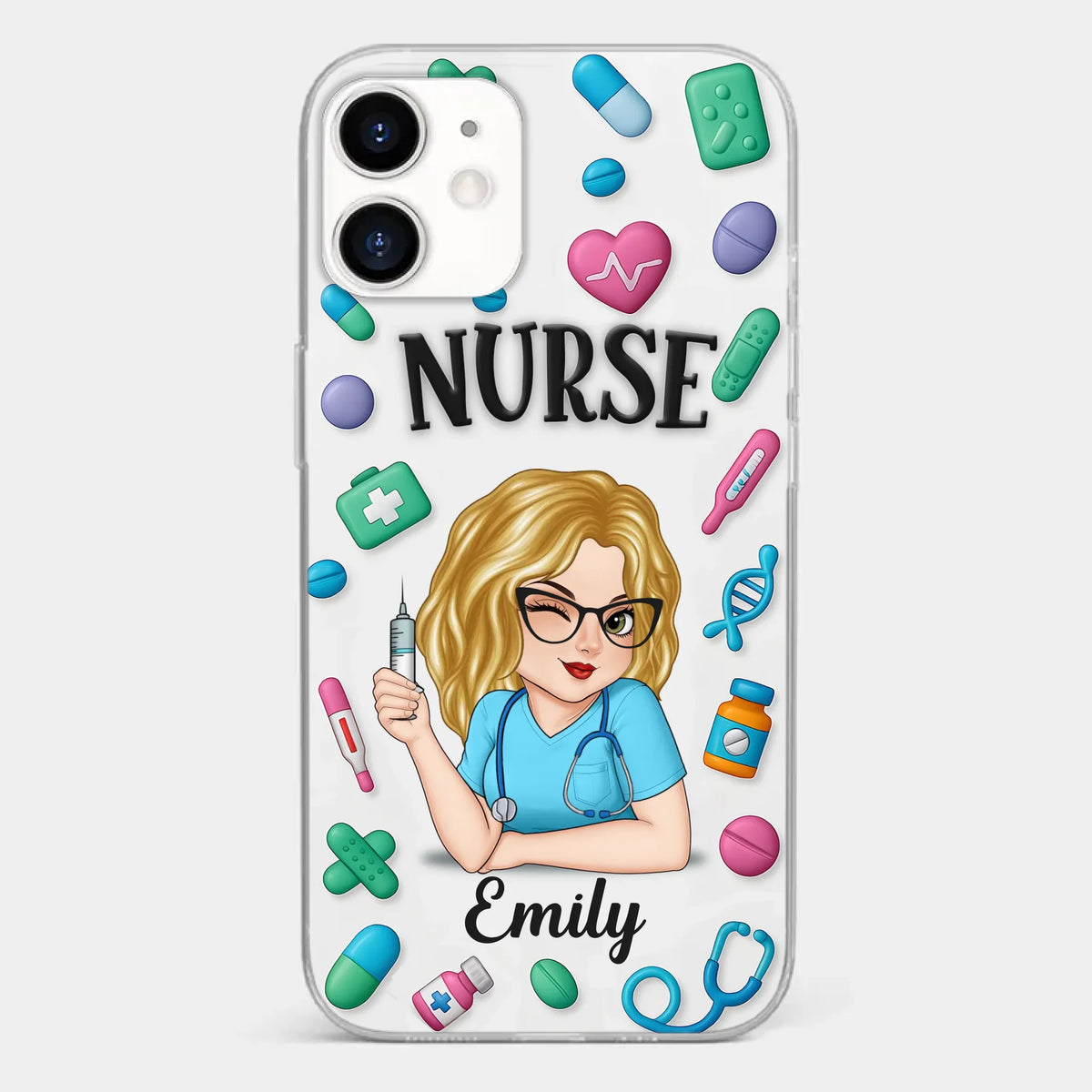 Nurse Life, Best Life - Nurse Personalized Custom 3D Inflated Effect Printed Clear Phone Case - Appreciation, Thank You Gift, Nurse Life, Doctor Life