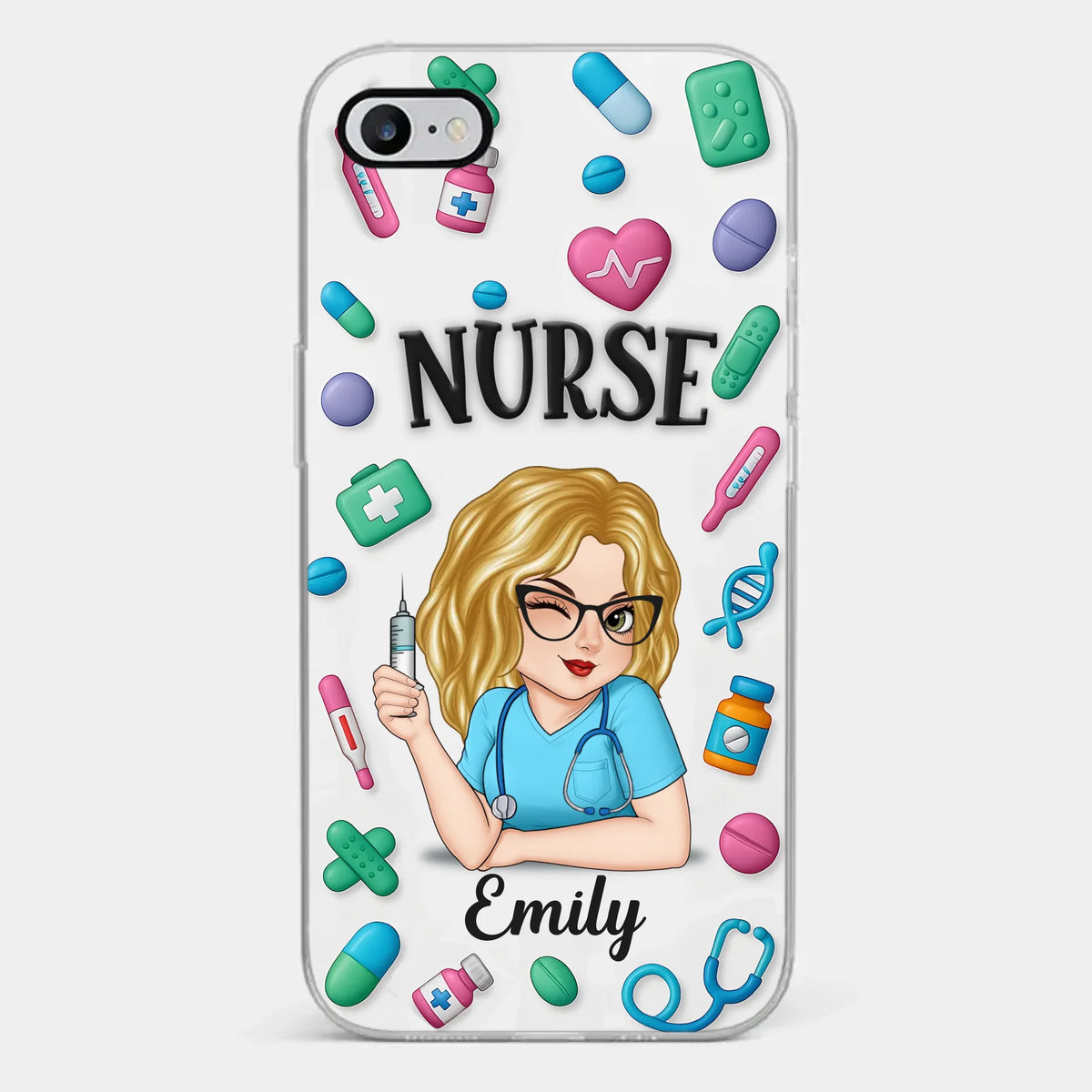 Nurse Life, Best Life - Nurse Personalized Custom 3D Inflated Effect Printed Clear Phone Case - Appreciation, Thank You Gift, Nurse Life, Doctor Life