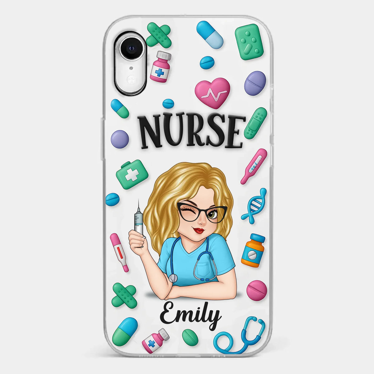 Nurse Life, Best Life - Nurse Personalized Custom 3D Inflated Effect Printed Clear Phone Case - Appreciation, Thank You Gift, Nurse Life, Doctor Life