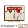 His Team, His Pride - Family Personalized Custom 2-Layered Wooden Plaque With Stand - Father's Day, Gift For Dad, Grandpa, Sport Lovers, Sport Players