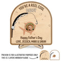 Custom Photo You’re A Reel Keeper - Family Personalized Custom 2-Layered Wooden Plaque With Stand - Father's Day, Gift For Dad, Grandpa, Fishing Lovers, Fishermen