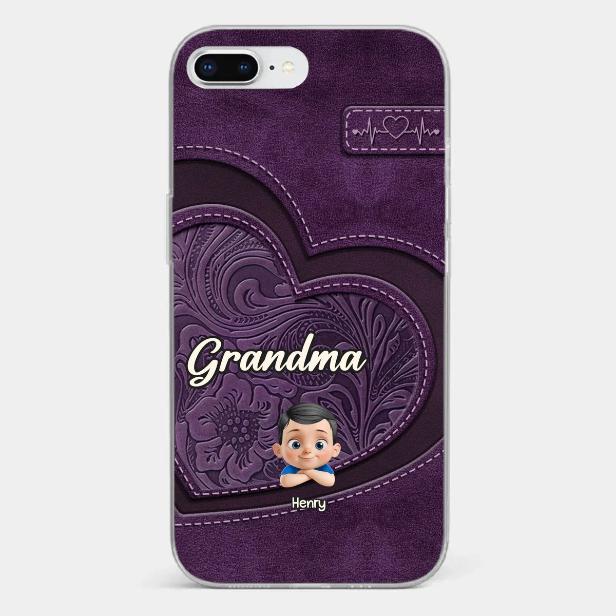 Always In Your Hug, Grandma - Family Personalized Custom Clear Phone Case - Mother's Day, Gift For Mom, Grandma