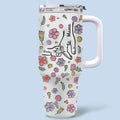Holding Hearts Forever - Family Personalized Custom 3D Inflated Effect Printed 40 Oz Stainless Steel Tumbler With Handle - Mother's Day, Gift For Mom, Grandma