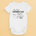 Our First Steps Together - Family Personalized Custom Baby Onesie - Father's Day, Baby Shower Gift, Gift For First Dad, Baby Kids, Newborn