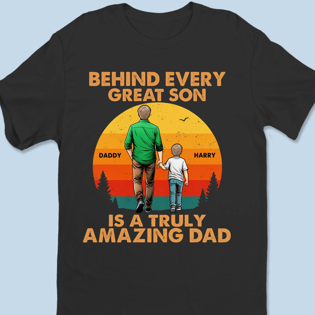 Dad And Son Strong Bond - Family Personalized Custom Unisex T-shirt, Premium T-shirt, Hoodie - Father's Day, Gift For Dad, Grandpa