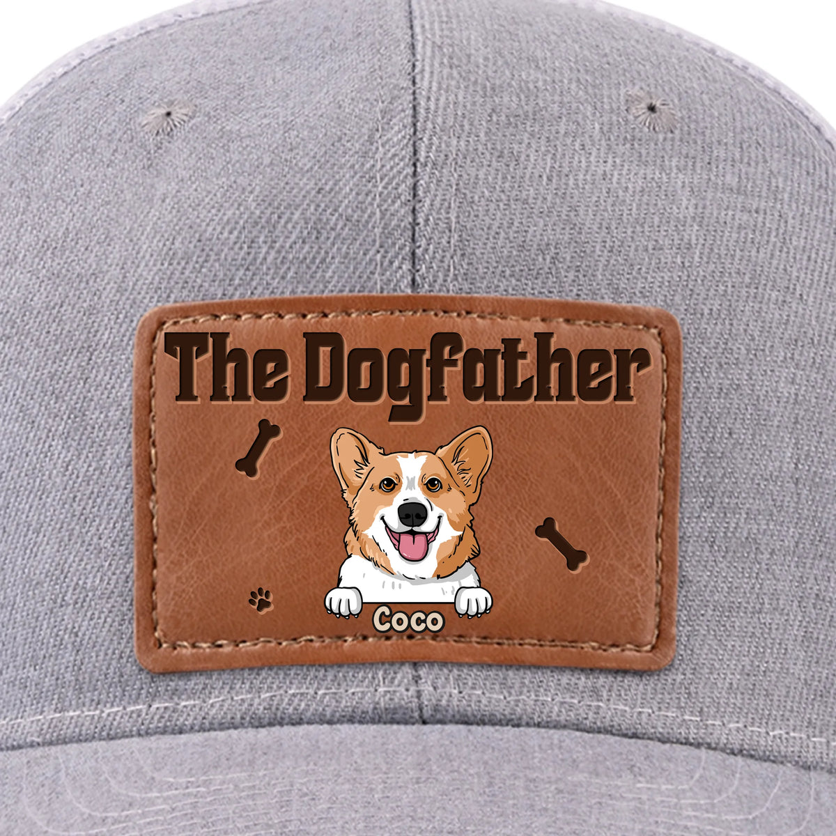 Walks, Treats, Cuddles - Dog Personalized Custom Leather Patch Hat - Father's Day, Gift For Pet Owners, Pet Lovers