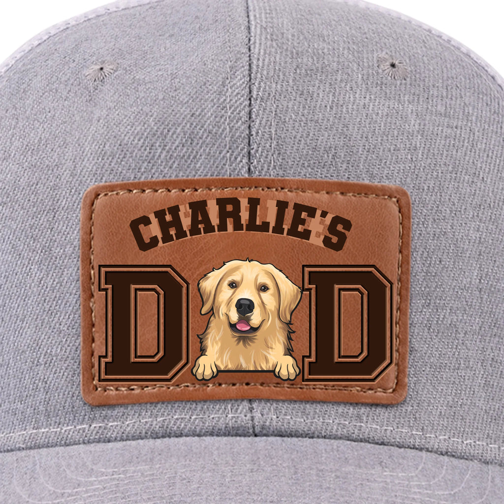 Tails Wag For This Guy - Dog Personalized Custom Leather Patch Hat - Father's Day, Gift For Pet Owners, Pet Lovers