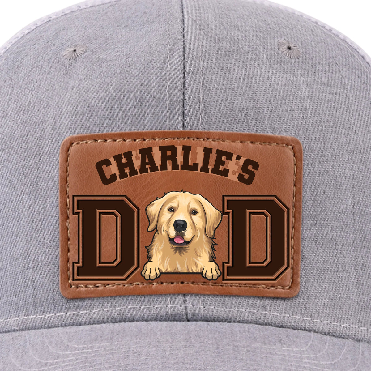 Tails Wag For This Guy - Dog Personalized Custom Leather Patch Hat - Father's Day, Gift For Pet Owners, Pet Lovers