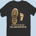 Following In Your Footsteps - Family Personalized Custom Unisex T-shirt, Premium T-shirt, Hoodie - Father's Day, Gift For Dad, Grandpa