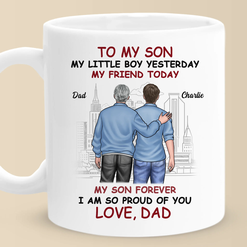 Forever Proud Of You - Family Personalized Custom Mug - Father's Day, Gift For Son