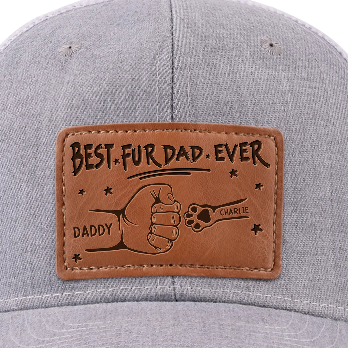 Proud Dad Of Pawsome Kids - Dog & Cat Personalized Custom Leather Patch Hat - Father's Day, Gift For Pet Owners, Pet Lovers