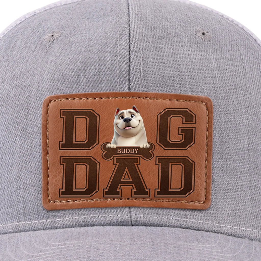 Fur Life, Dad Life - Dog Personalized Custom Leather Patch Hat - Father's Day, Gift For Pet Owners, Pet Lovers