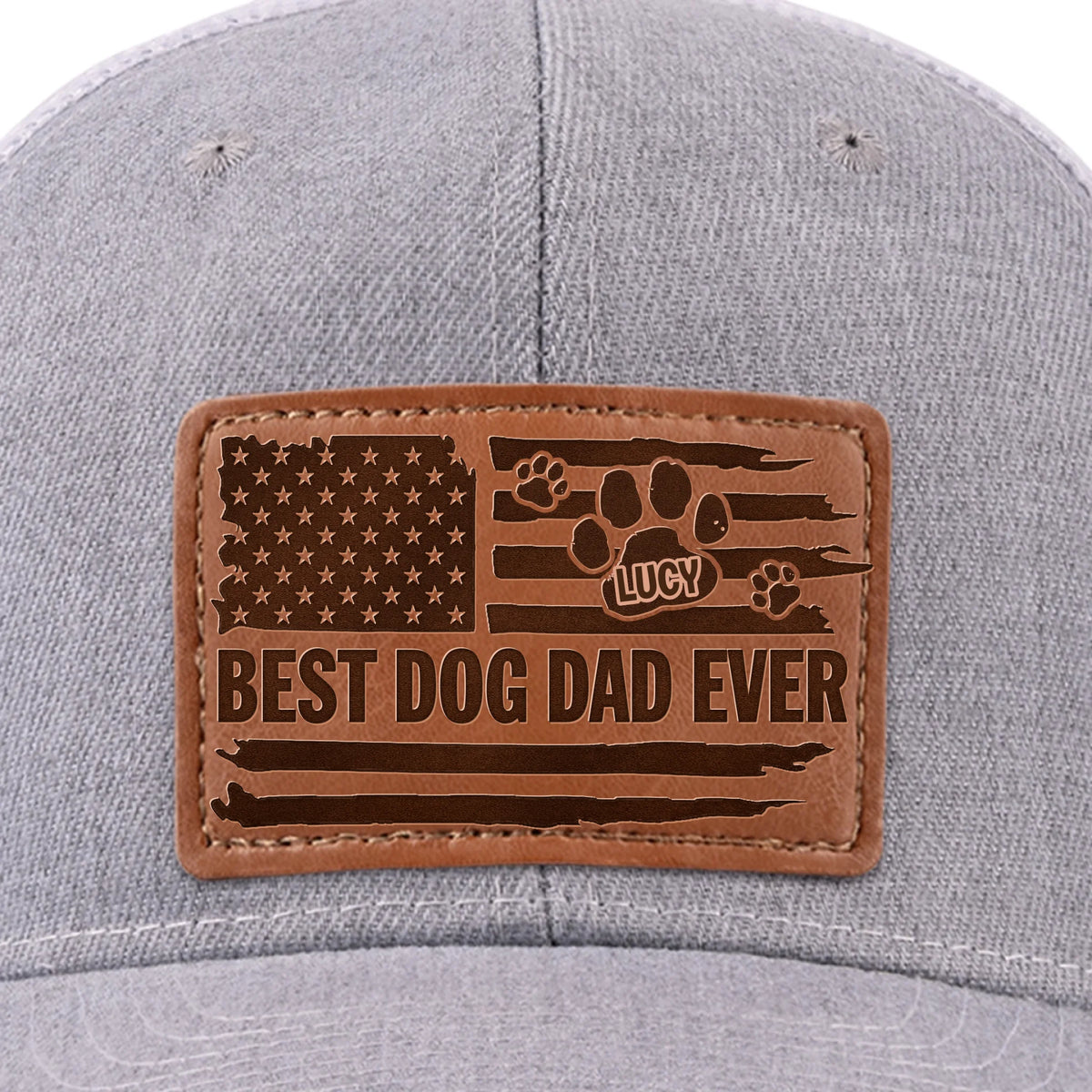 Raised By Paws, Loved By All - Dog Personalized Custom Leather Patch Hat - Father's Day, Gift For Pet Owners, Pet Lovers