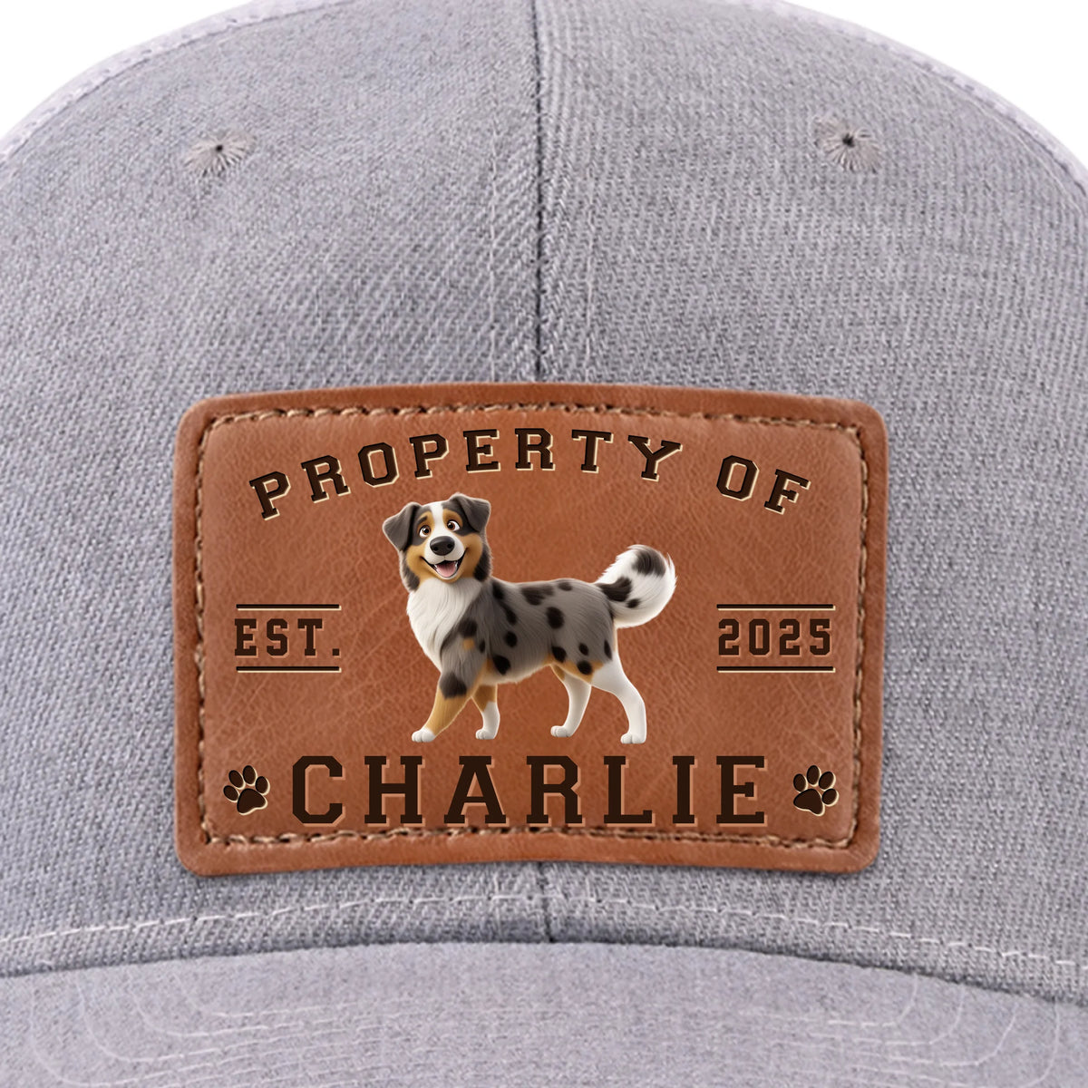 Property Of Paws - Dog Personalized Custom Leather Patch Hat - Father's Day, Gift For Pet Owners, Pet Lovers