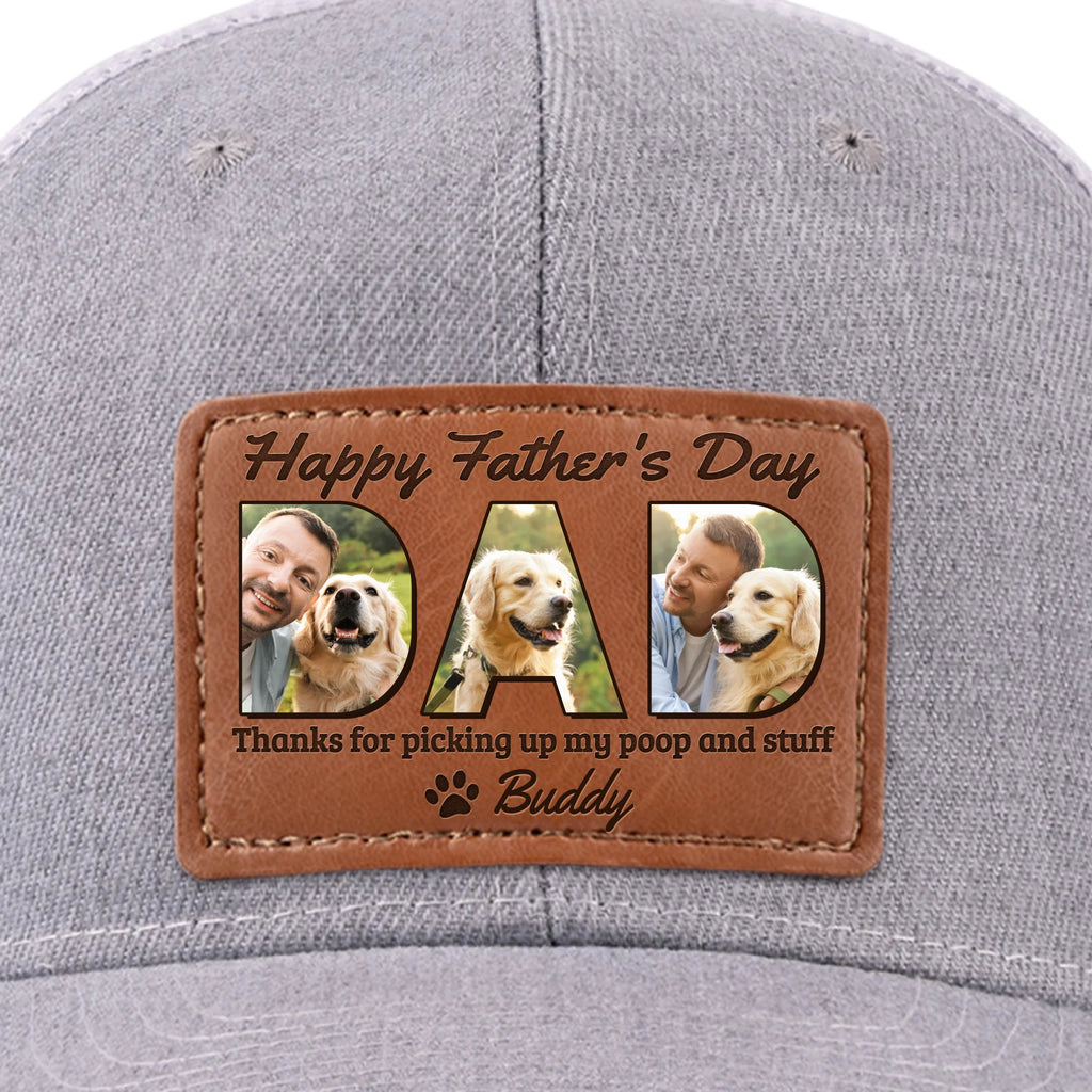 Custom Photo Thanks For Loving Me At My Messiest - Dog & Cat Personalized Custom Leather Patch Hat - Father's Day, Gift For Pet Owners, Pet Lovers