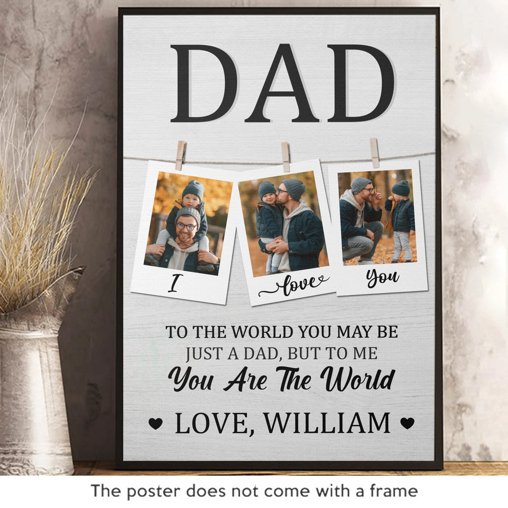 Custom Photo More Than Just A Dad - Family Personalized Custom Vertical Poster - Father's Day, Gift For Dad, Grandpa